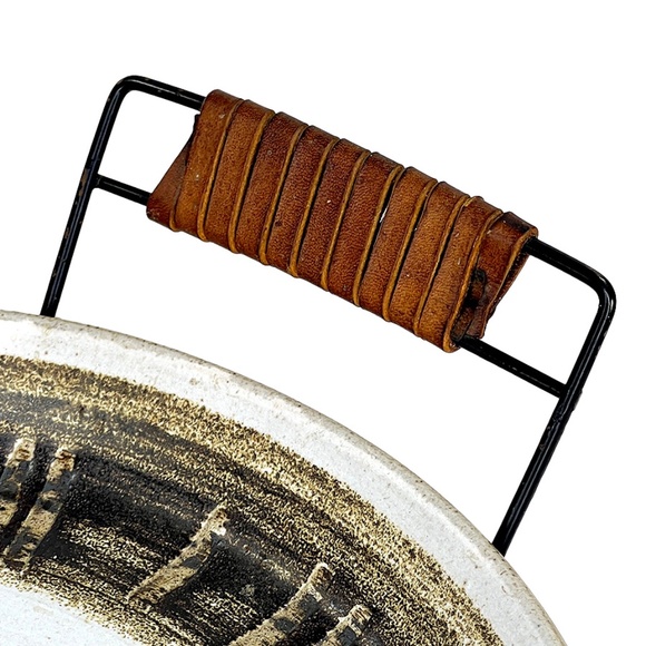 Marshall Studios Gordon Martz 1960s Indiana Stoneware Platter with Wire Holder - Picture 7 of 9